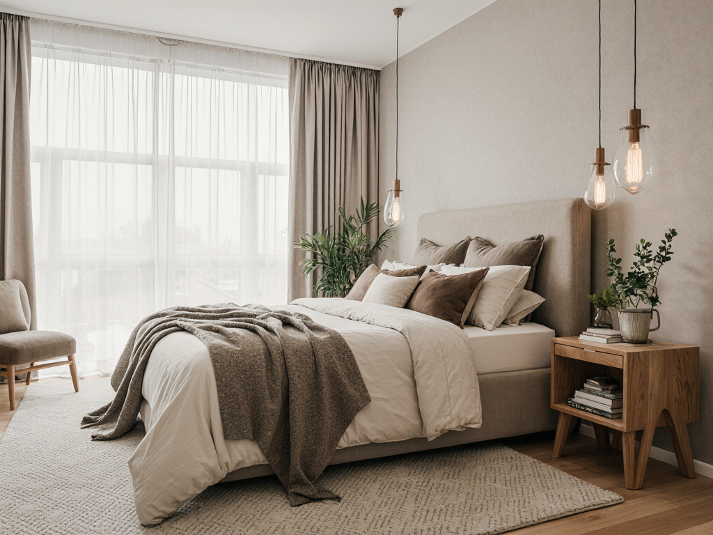 luxury organic modern bedroom neutral earthy tones of mushroom taupe and cream curved upholstered b lp7goq4s3til7ba1ecy1 0